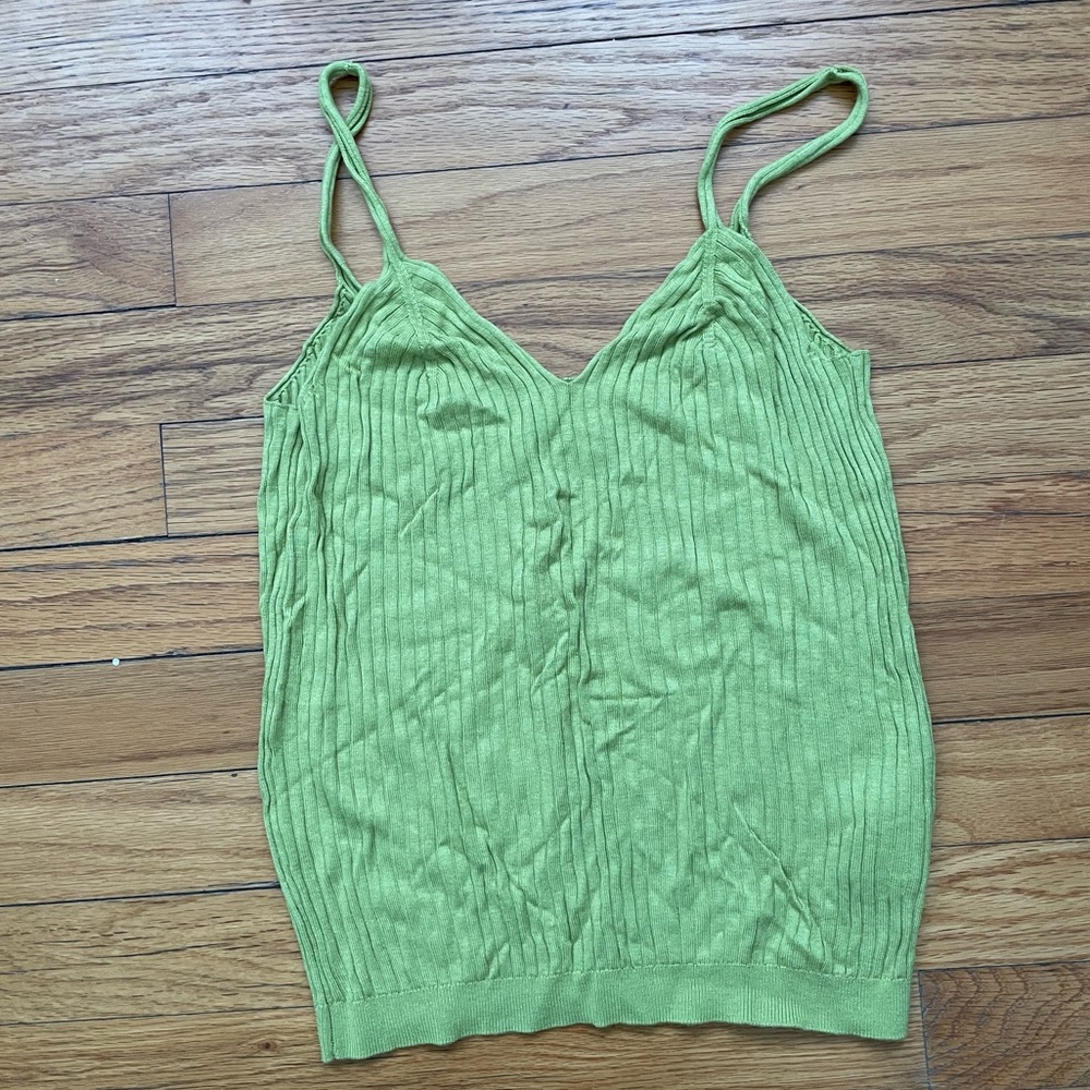 Anthro XS Green Knit Tank